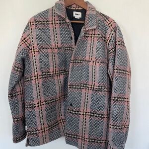 Obey Plaid Jacket in Pink and Gray